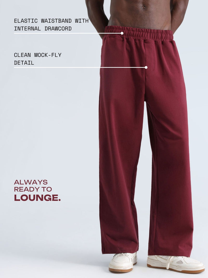 Maroon Wide Leg Joggers