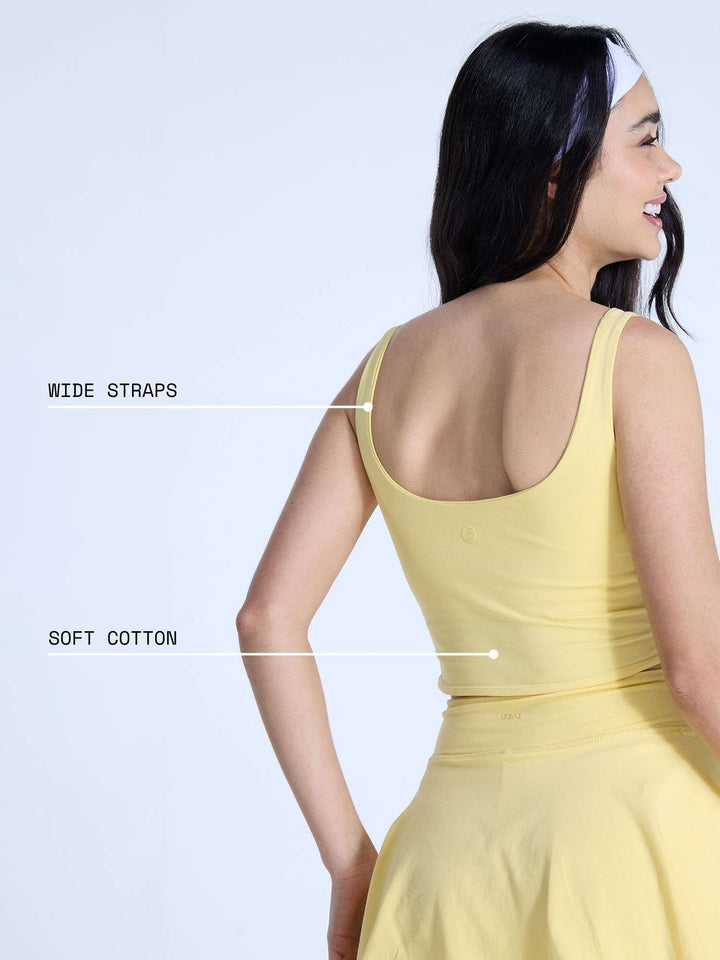 Yellow Cotton Scoop Tank