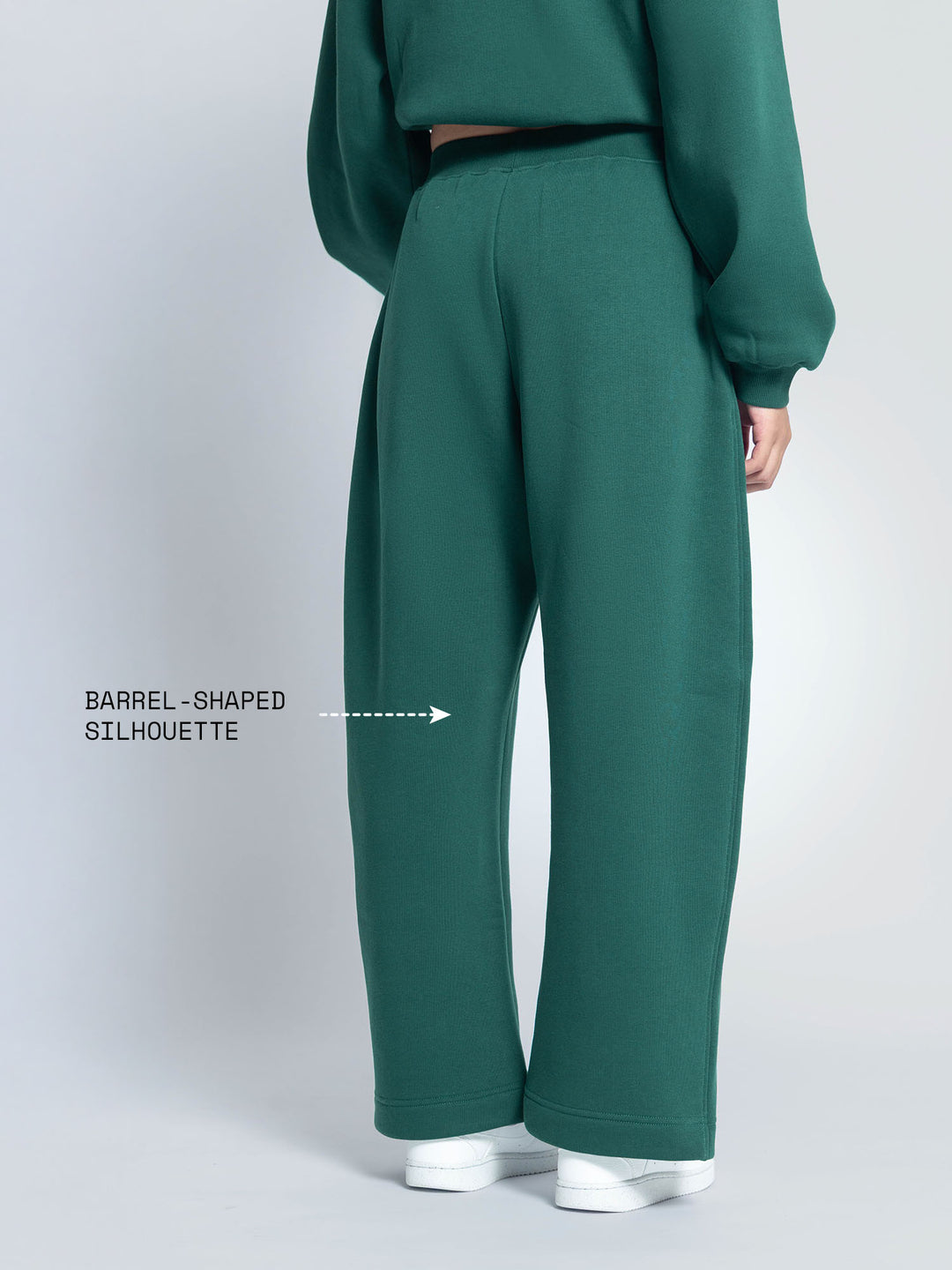 Dark Green Fleece Barrel Joggers