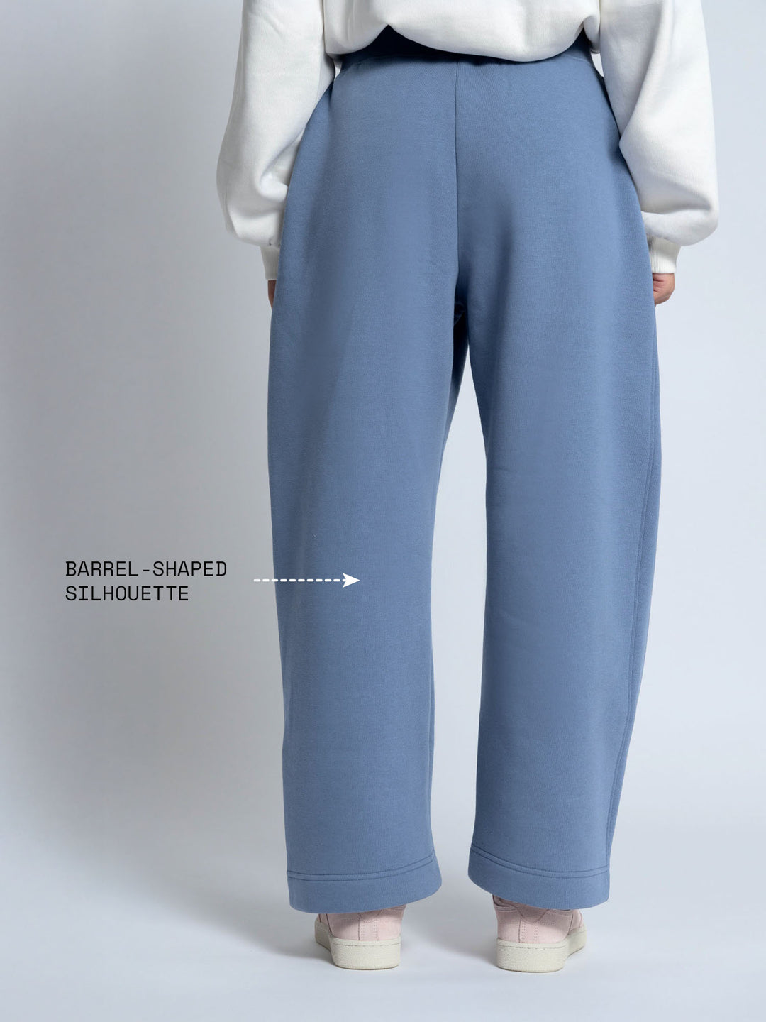 Blue Fleece Barrel Joggers