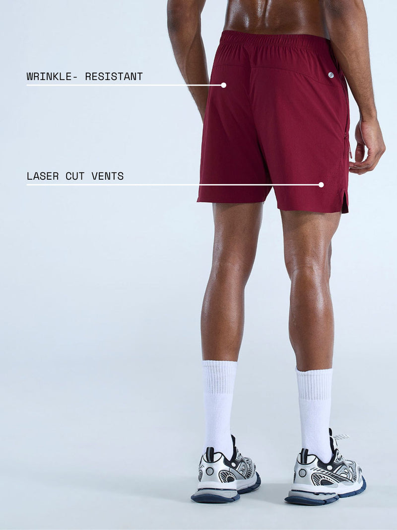 Burgundy 5" Train-In Shorts