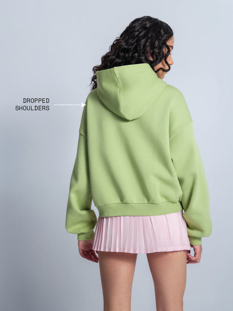 Light Green Fleece Oversized Hoodie