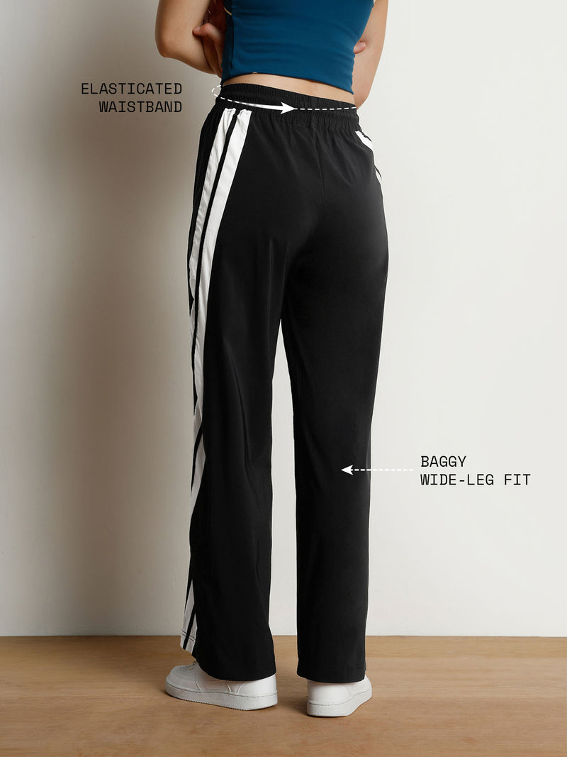 Black Drift Wide Leg Tracks - Women