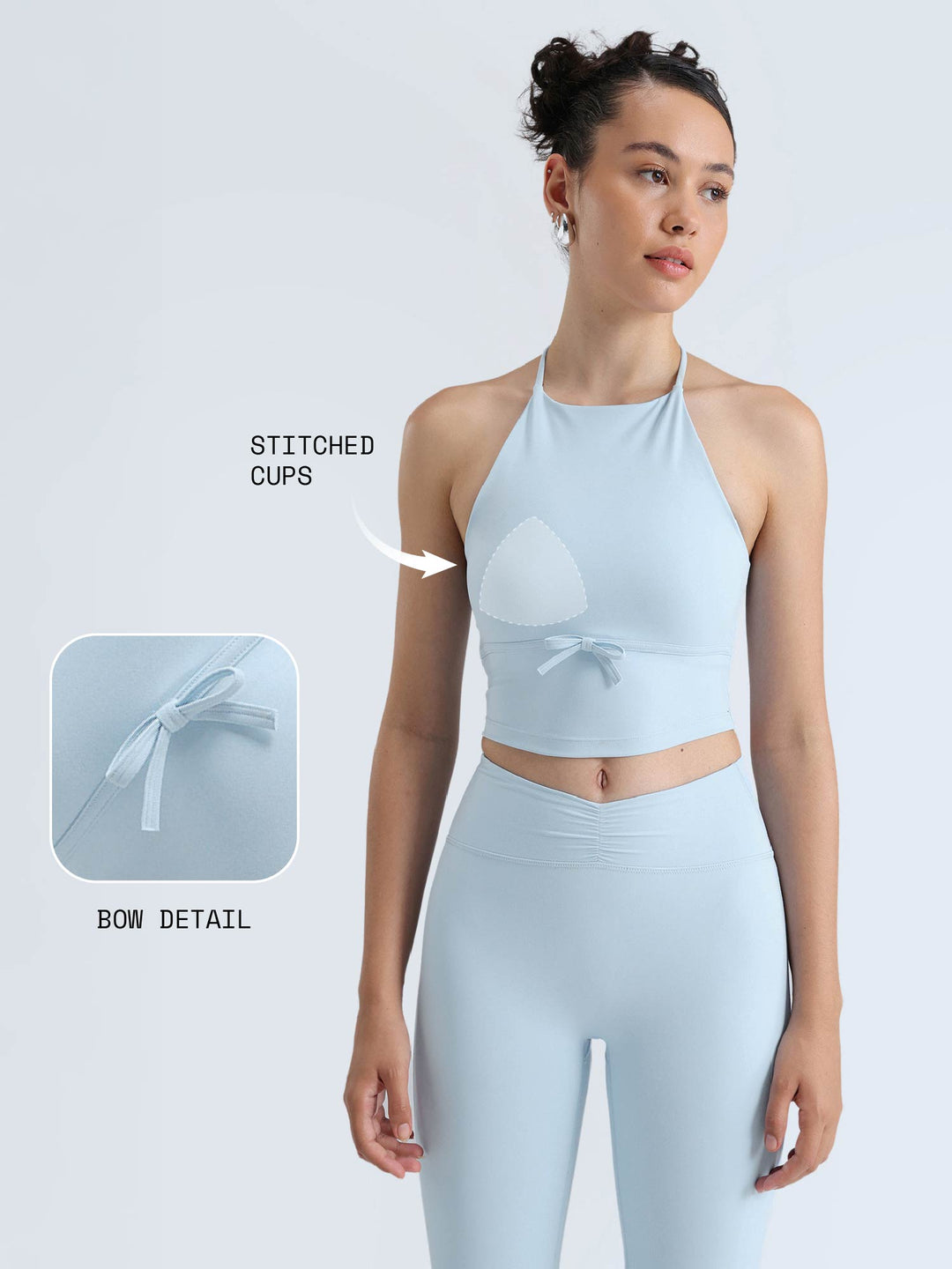 Blue Bow Halter Top