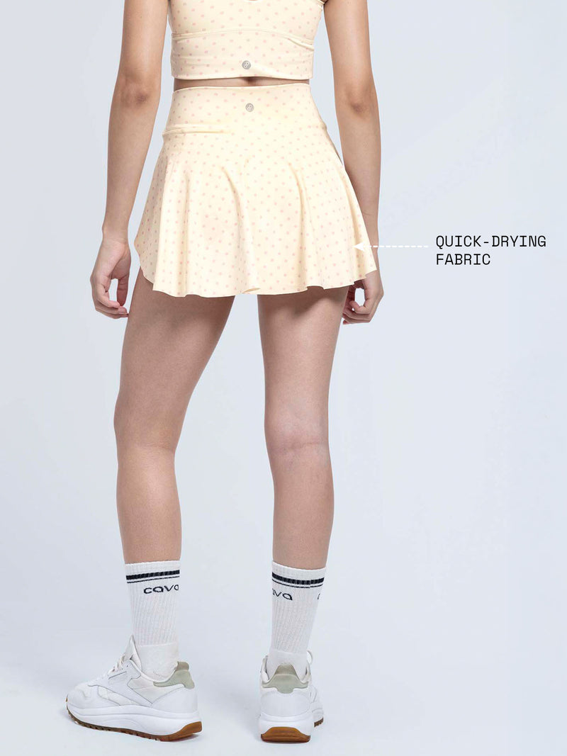 Ivory Polka Swirl Tennis Skorts