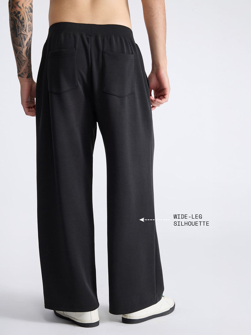 Black Mello Wide Leg Joggers - Men