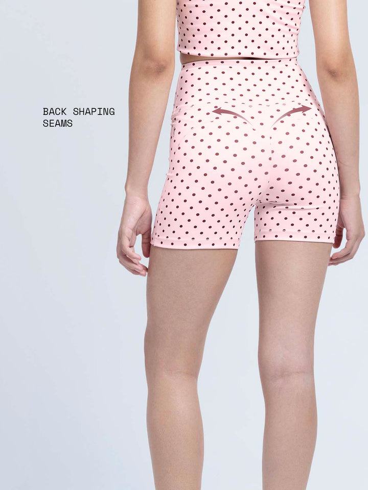 Blush Polka Contour Booty Shorts