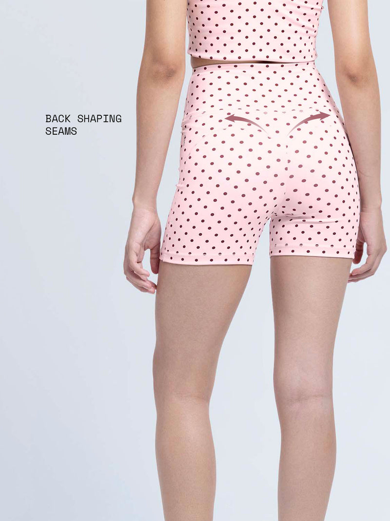 Blush Polka Contour Booty Shorts