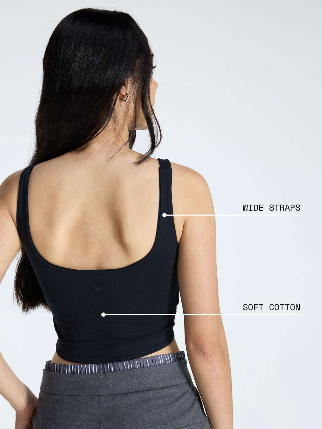 Black Cotton Scoop Tank