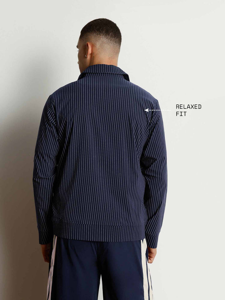 Navy Striped Shacket