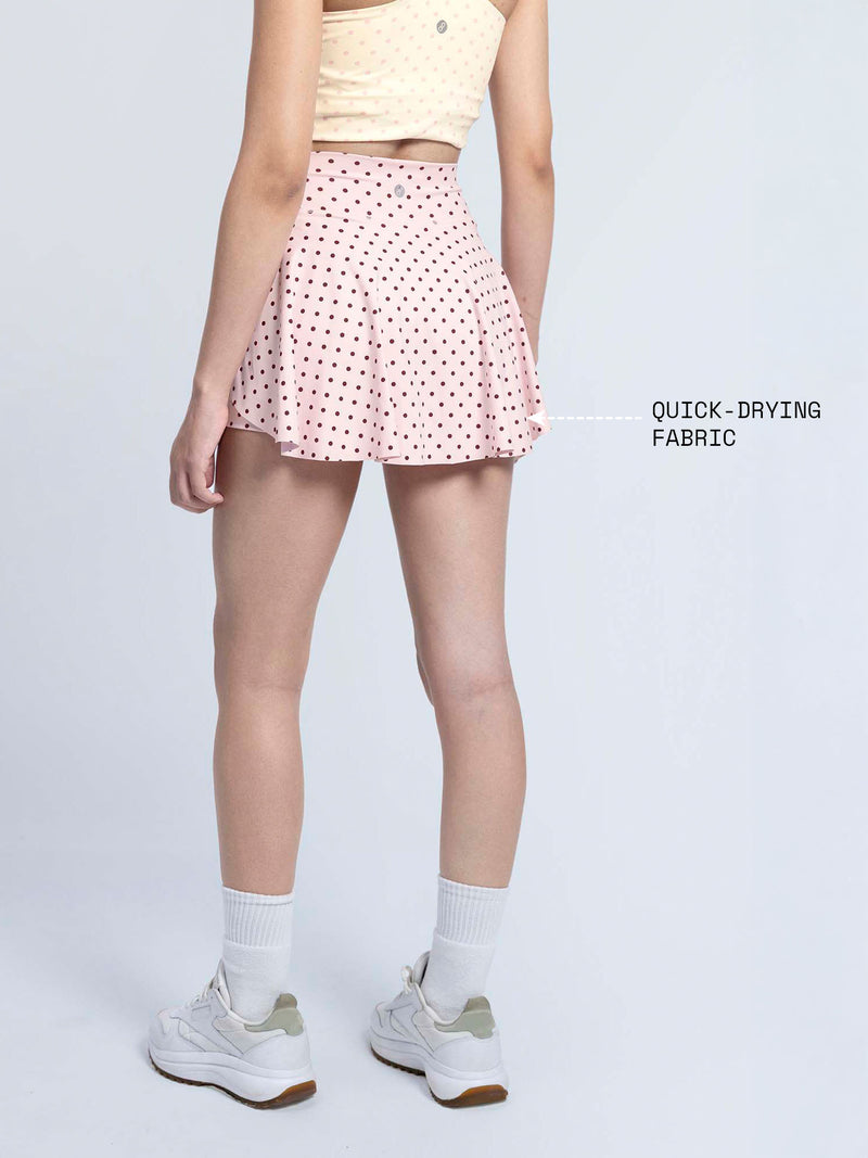 Blush Polka Swirl Tennis Skorts