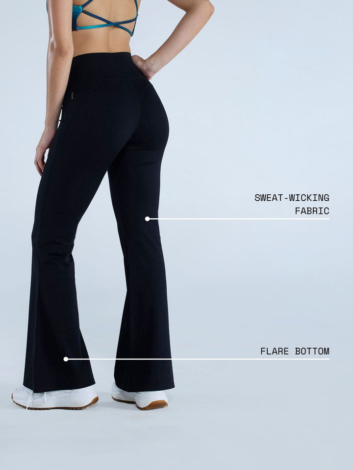 Black Contour Flared Leggings