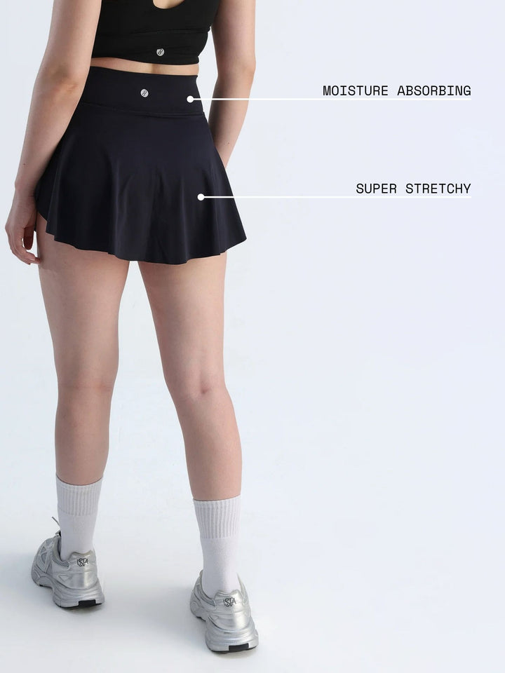 Black Swirl Tennis Skorts