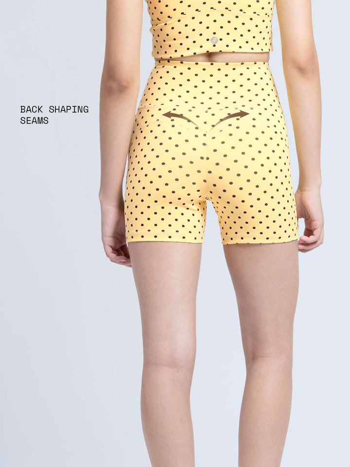 Butter Yellow Polka Contour Booty Shorts