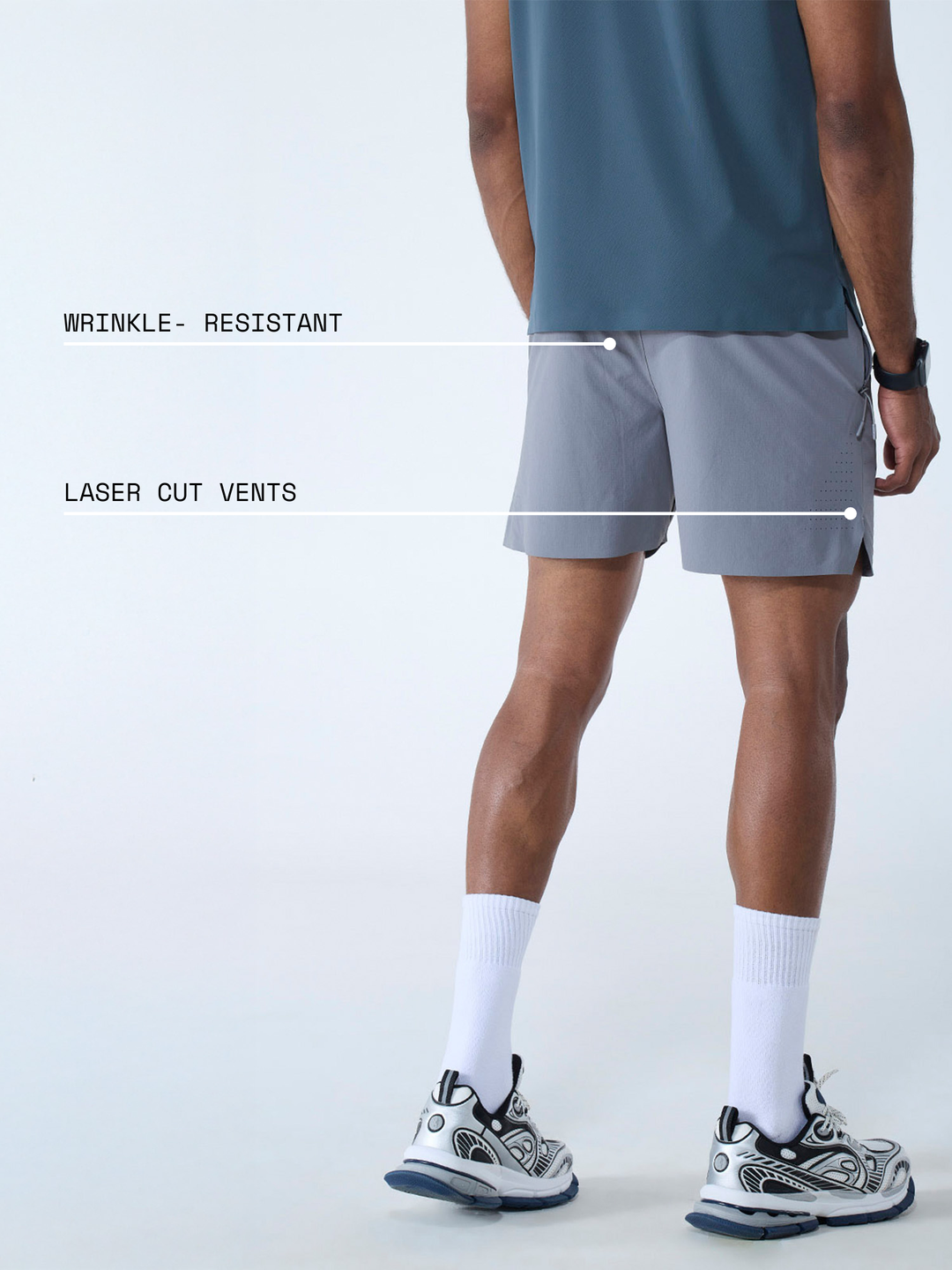 Grey 5" Train-In Shorts