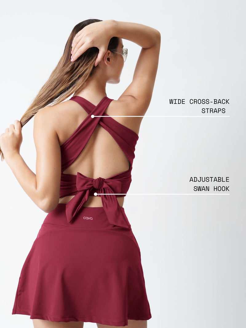 Cherry Tieback Swim Top