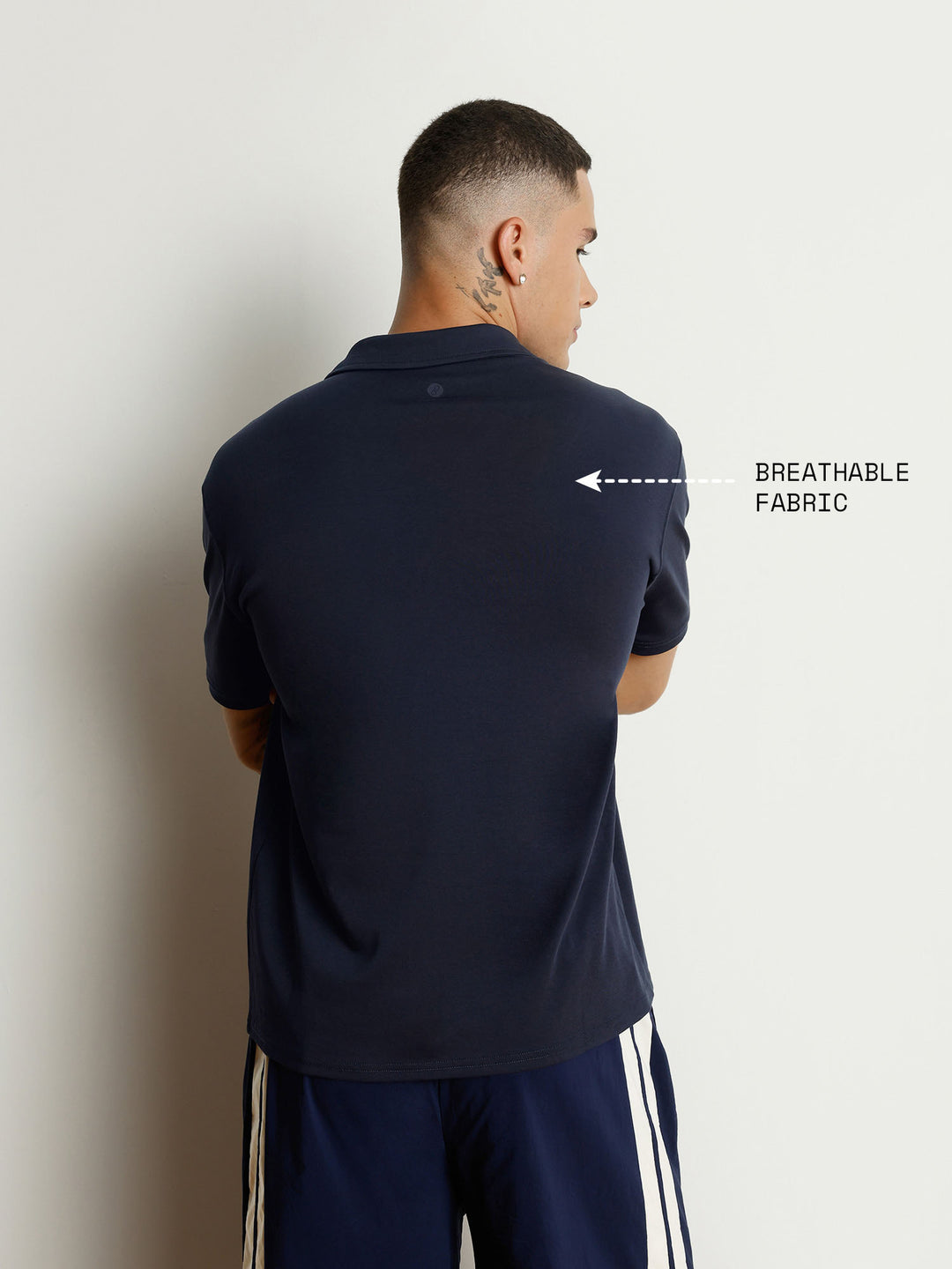 Navy Solid Collar Polo