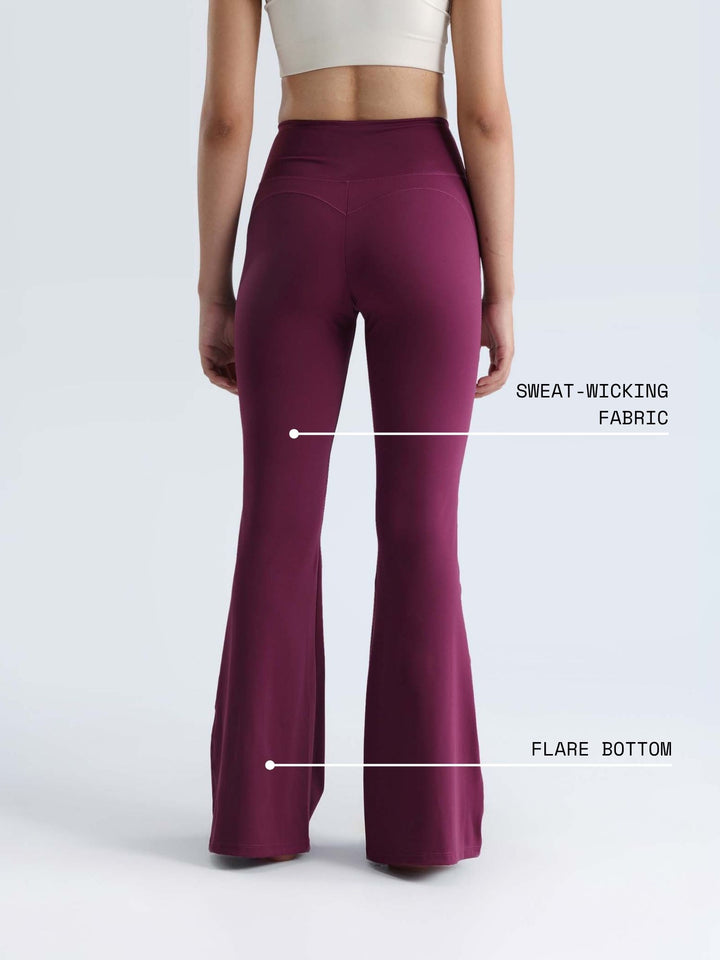 Purple Contour Flared Leggings