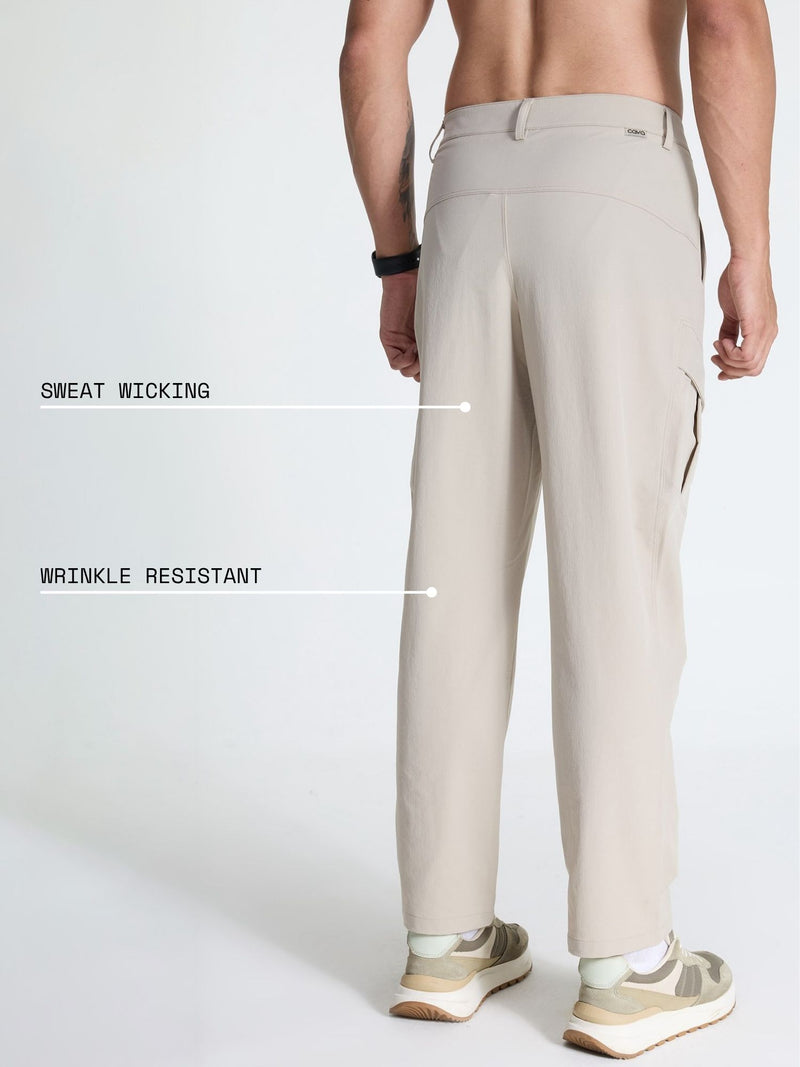Beige Stride Cargo Pants