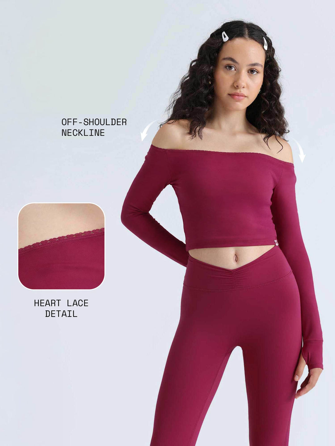 Berry Lace Off-Shoulder Top