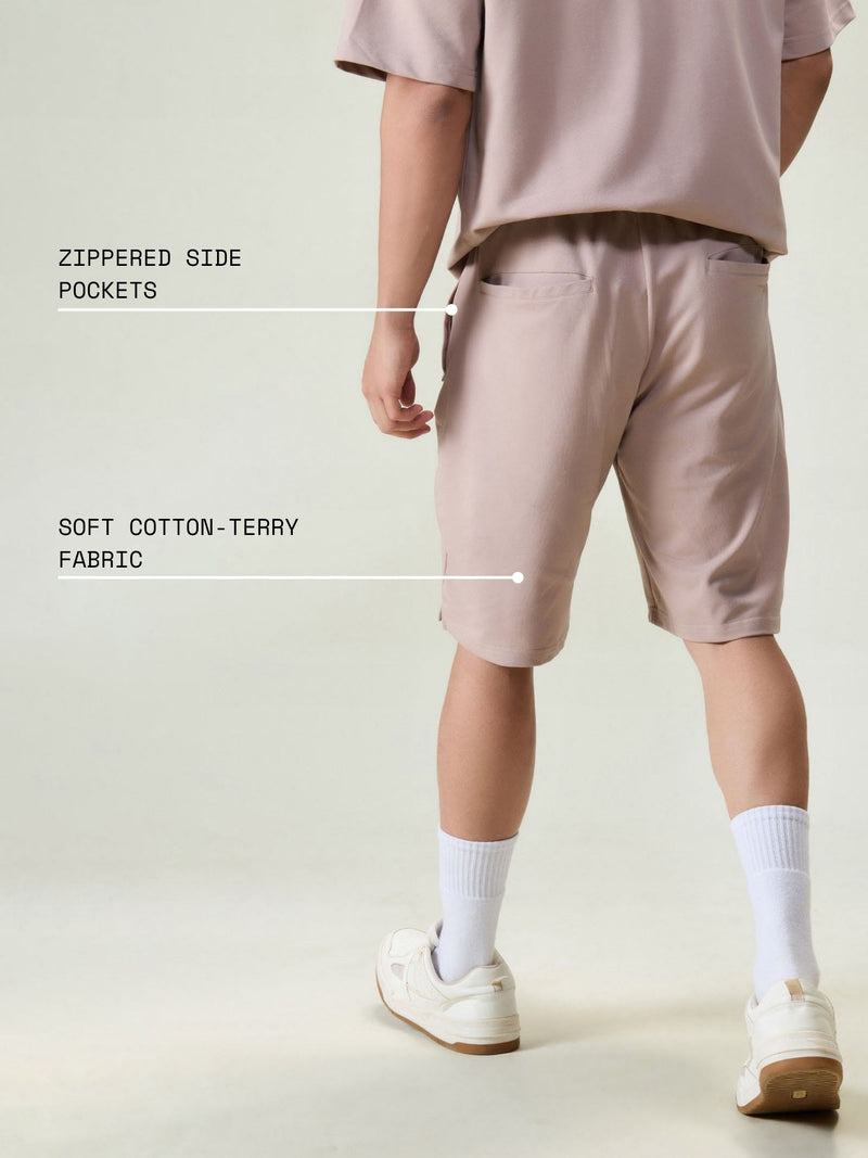 Dusty Pink Cotton Leisure Shorts