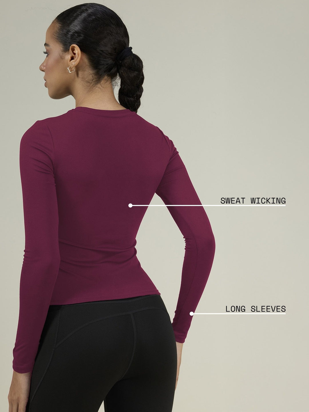 Burgundy Sculpt Crew Top