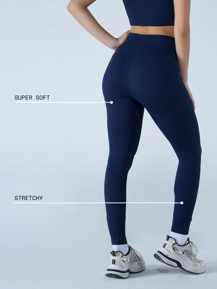 Navy Seamless Cinched Leggings
