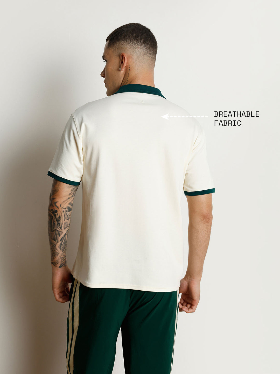 Ivory Contrast Collar Polo
