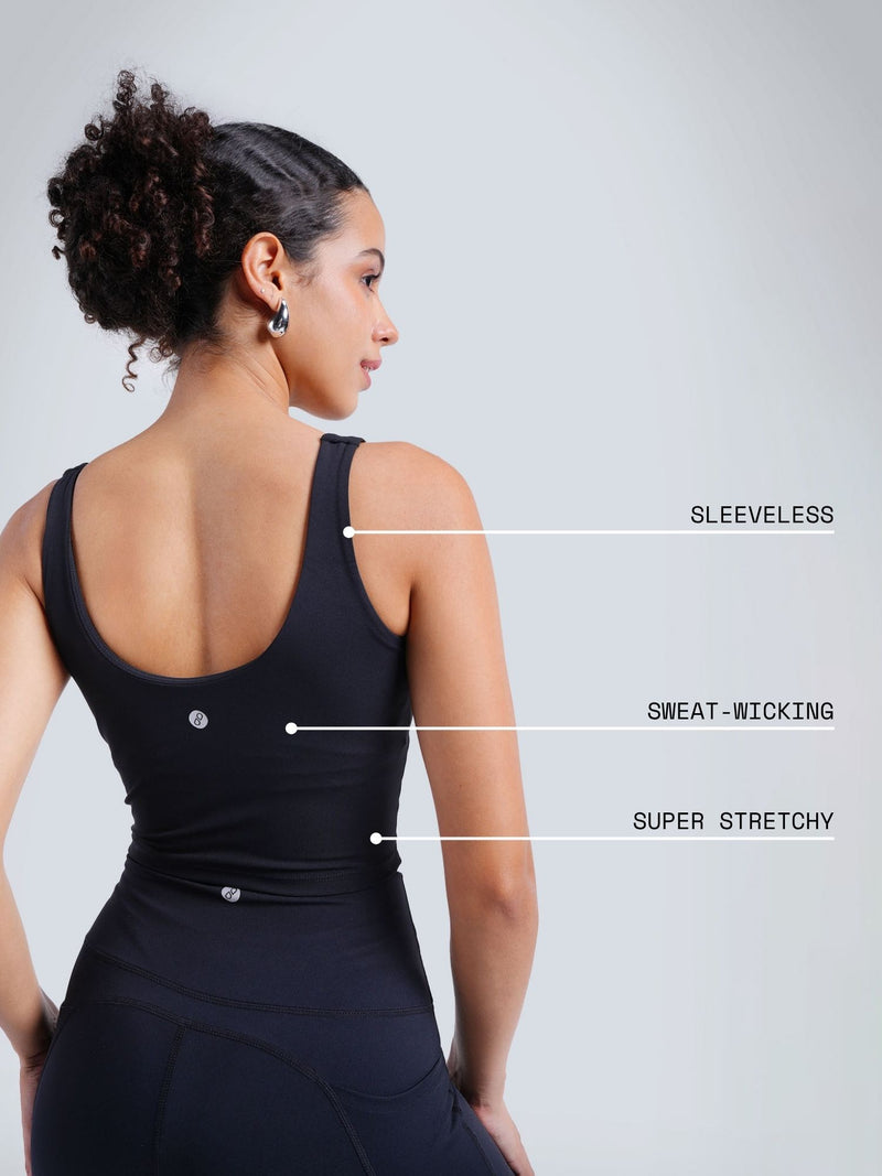 Black Aerial Crop Tank