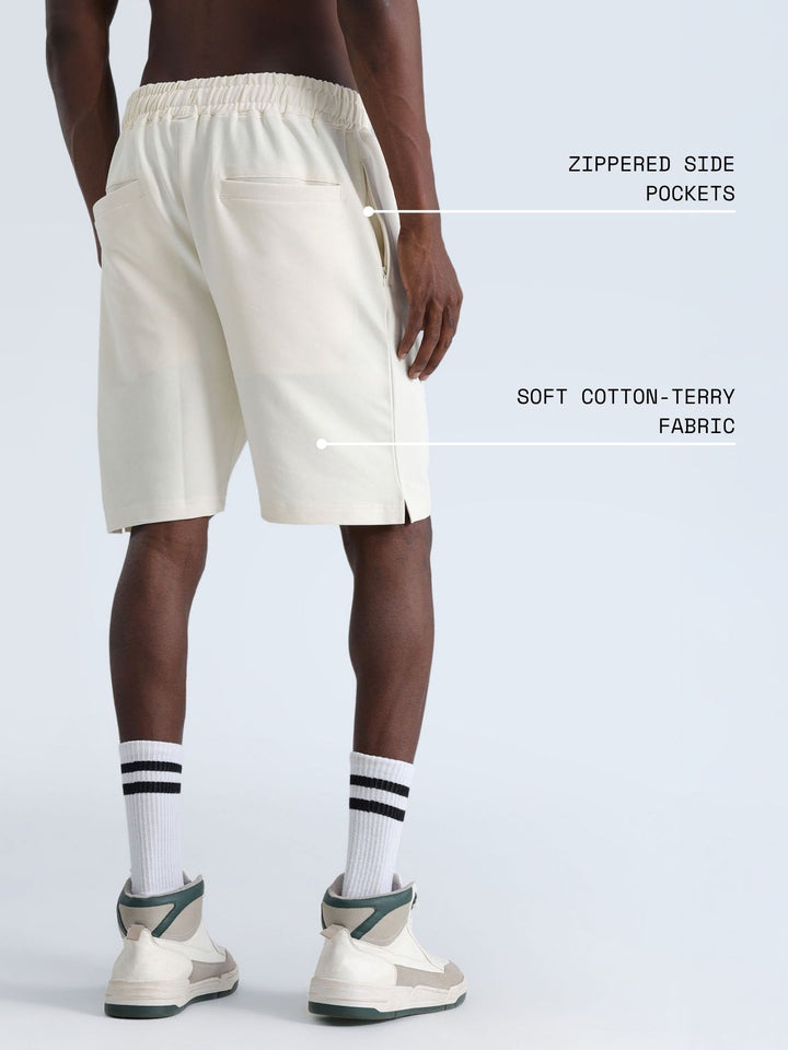 Ivory Cotton Leisure Shorts