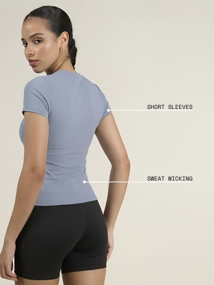 Storm Blue Sculpt Core Top
