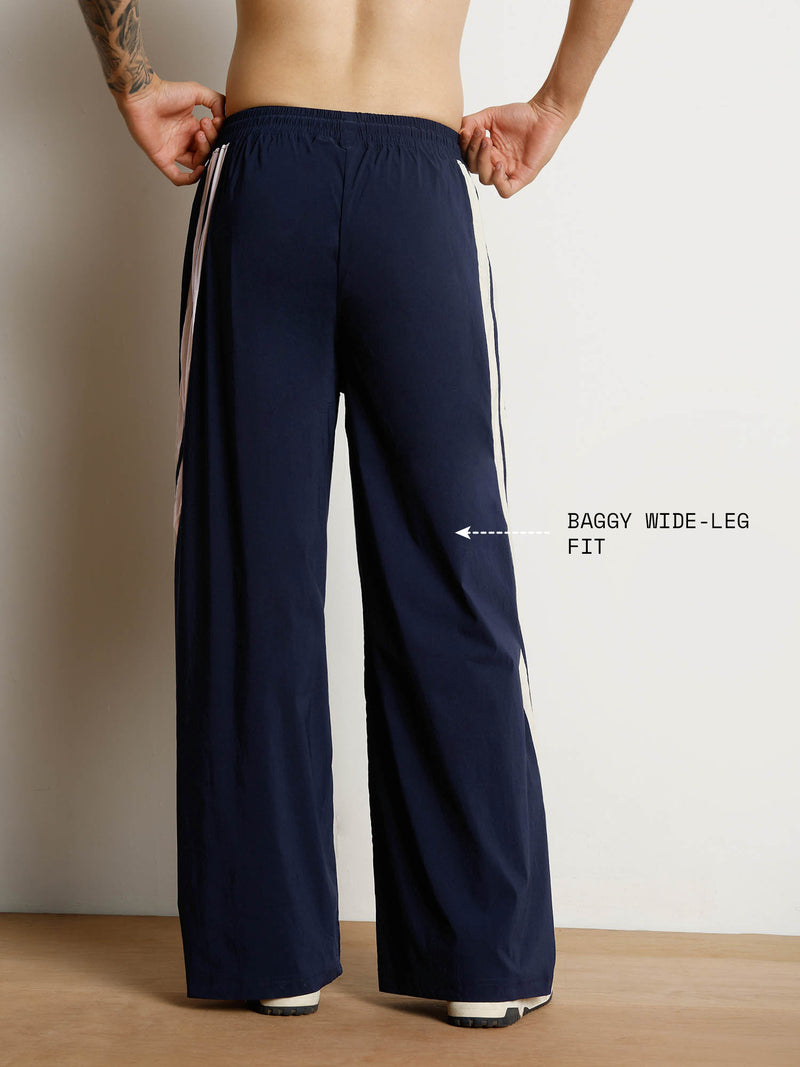 Navy Drift Wide Leg Tracks - Men