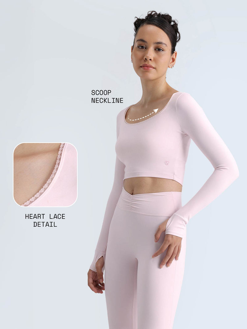 Blush Lace Scoop Neck Top