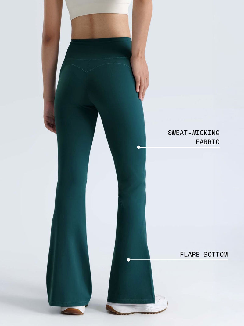 Teal Contour Flared Leggings