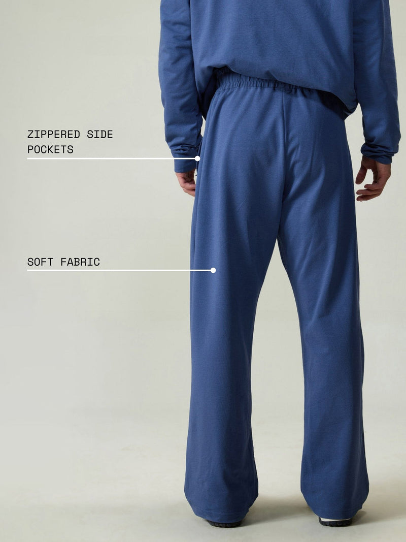 Blue Wide Leg Joggers