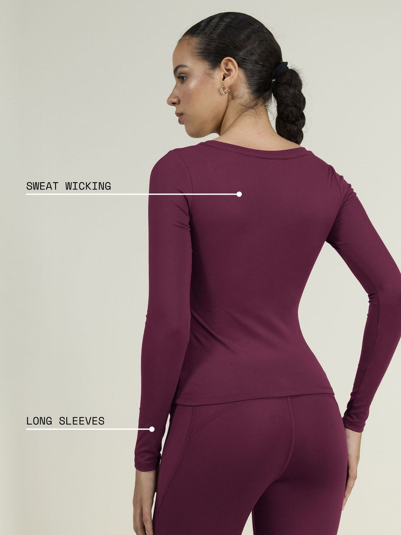 Burgundy Sculpt Scoop Top