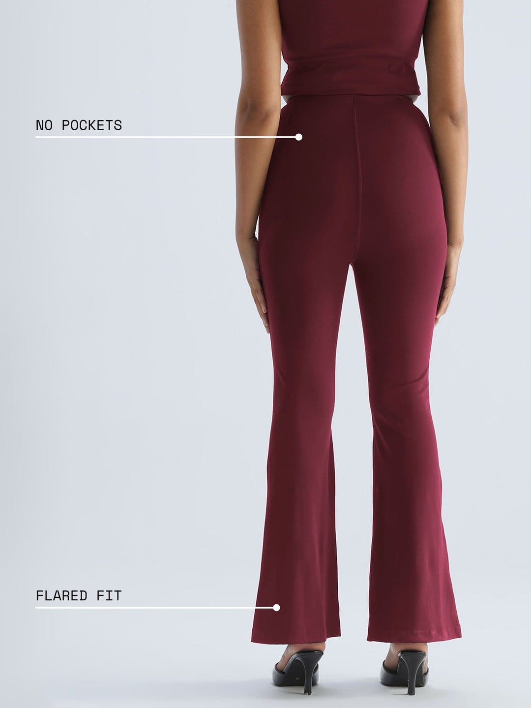 Cherry Pintuck Flared Pants