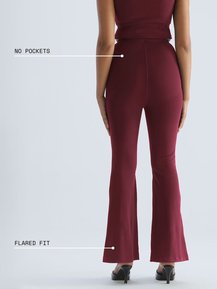 Cherry Pintuck Flared Pants