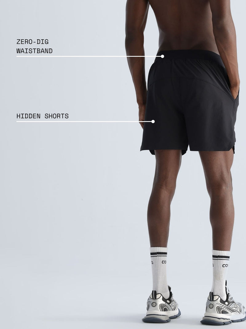 Black 5" Double Layer Rift Shorts