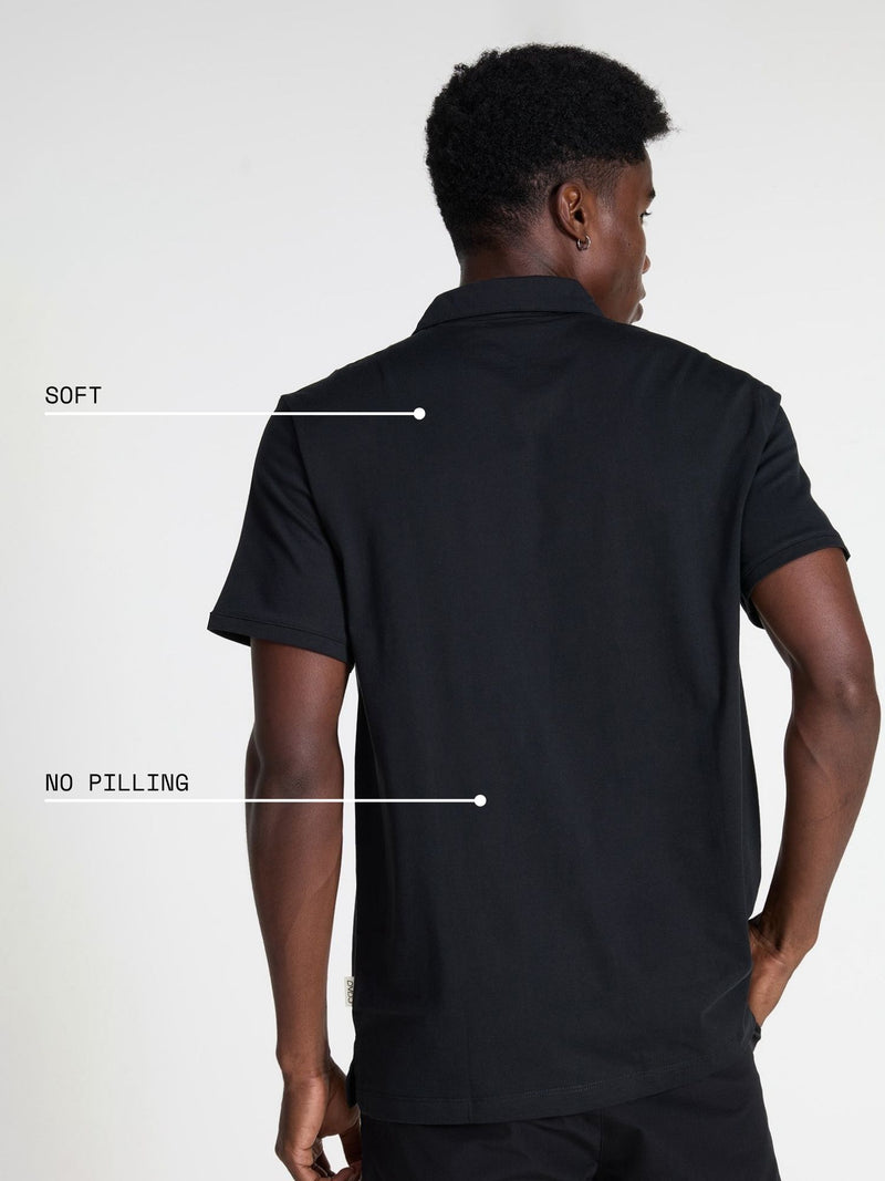 Black Supima Polo T-shirt - Regular Fit