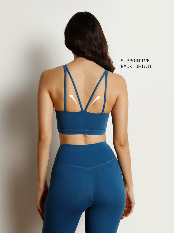 Blue Splitline Sports Bra
