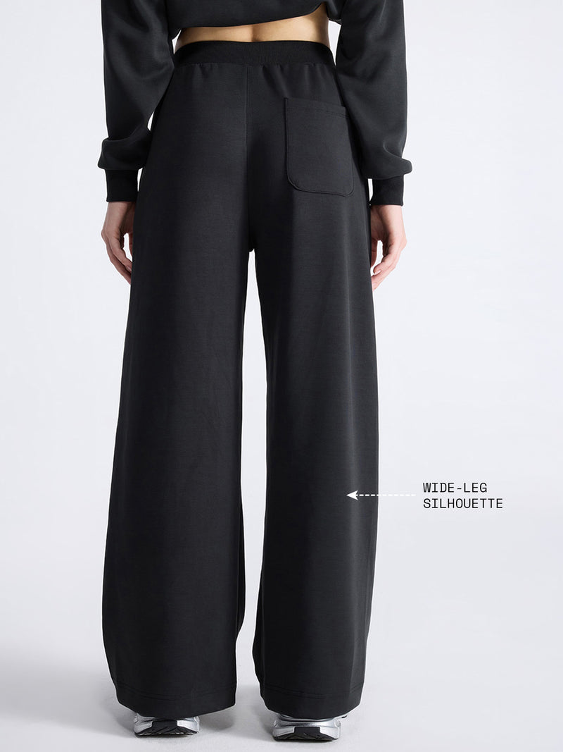 Black Mello Wide Leg Joggers - Women