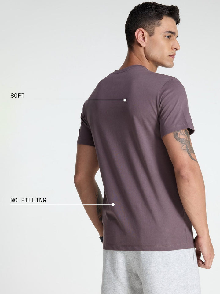 Dusky Purple Supima V Neck T-shirt - Regular Fit