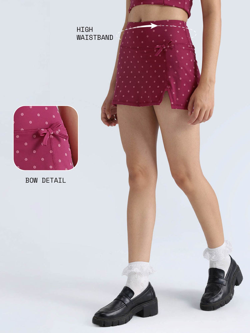 Berry Polka Soft Knot Skorts