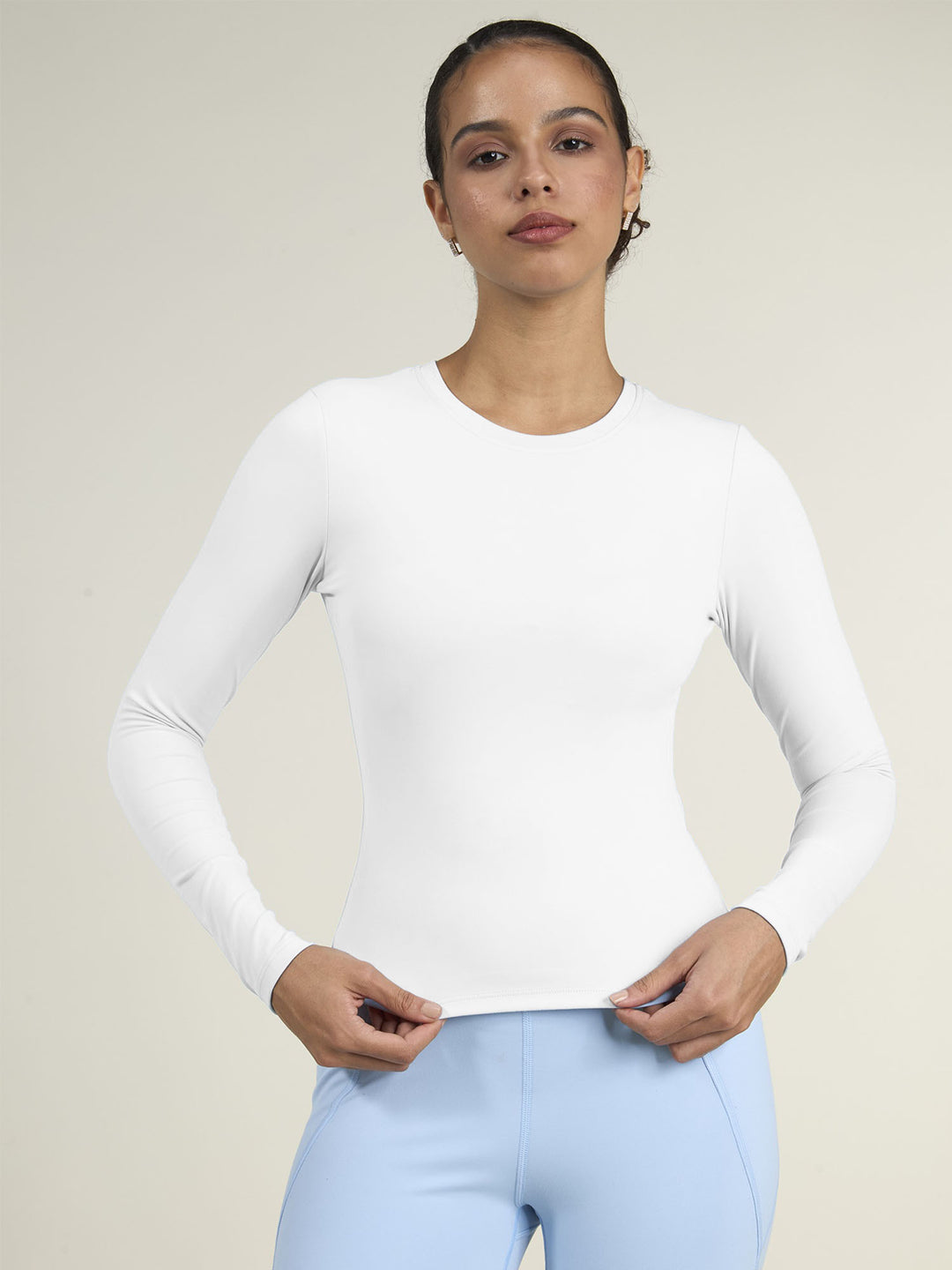 White Sculpt Crew Top