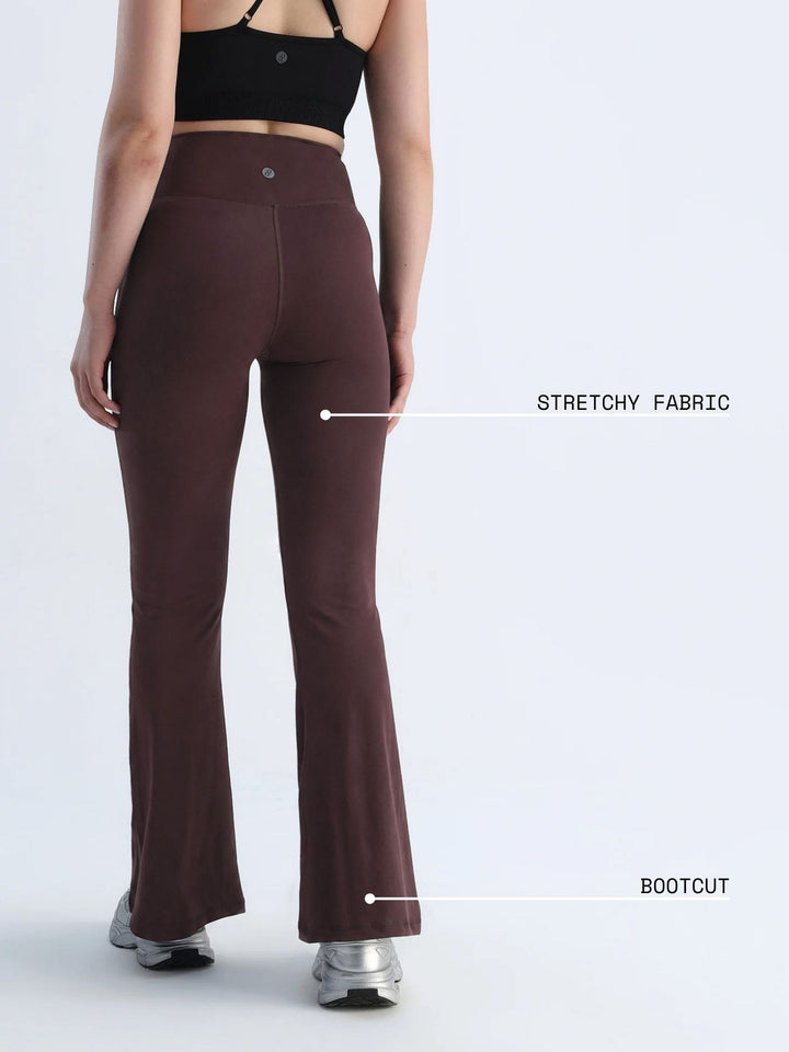 Brown Hourglass Flared Leggings