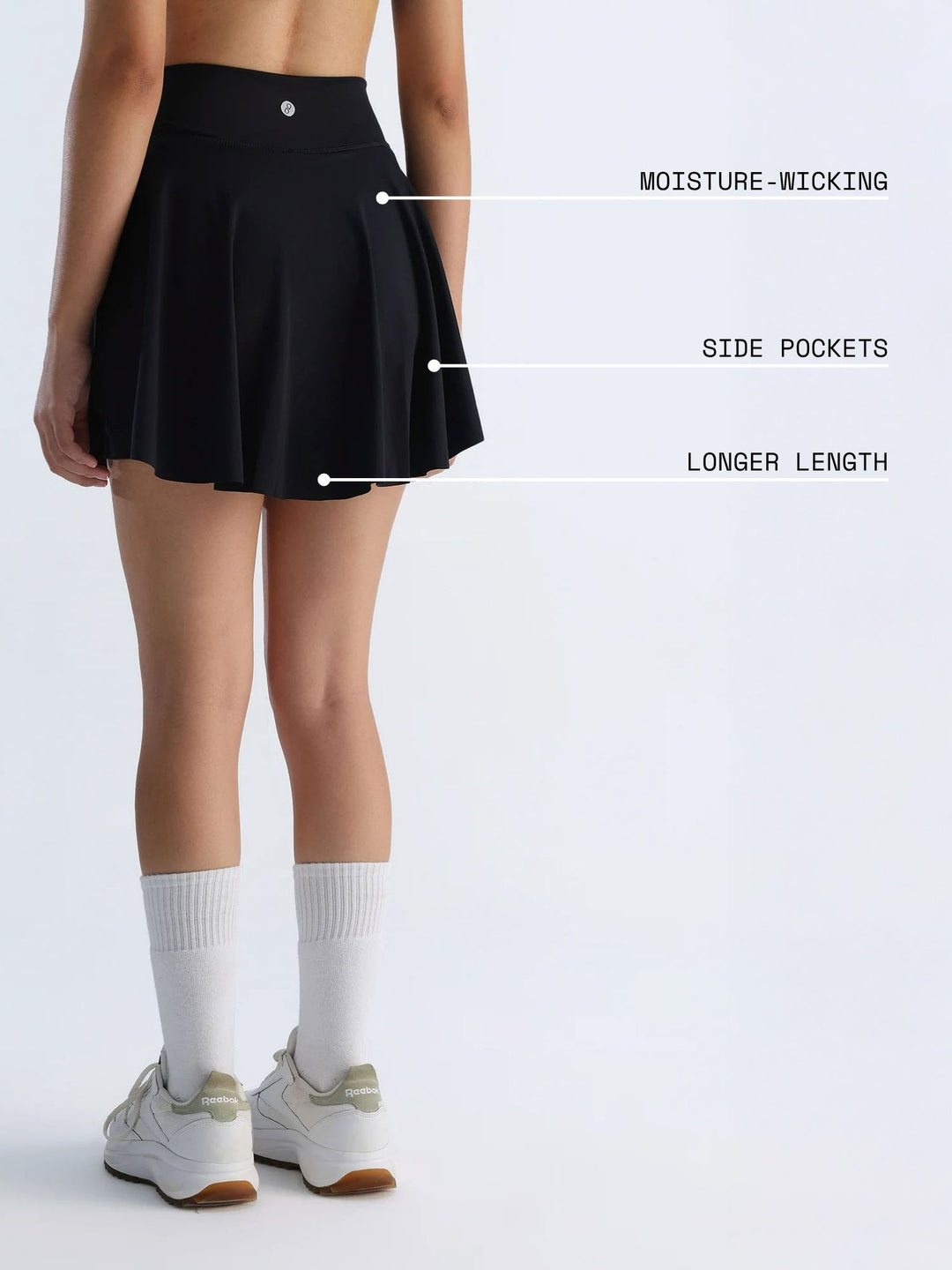 Black Swirl Tennis Skorts - Longer