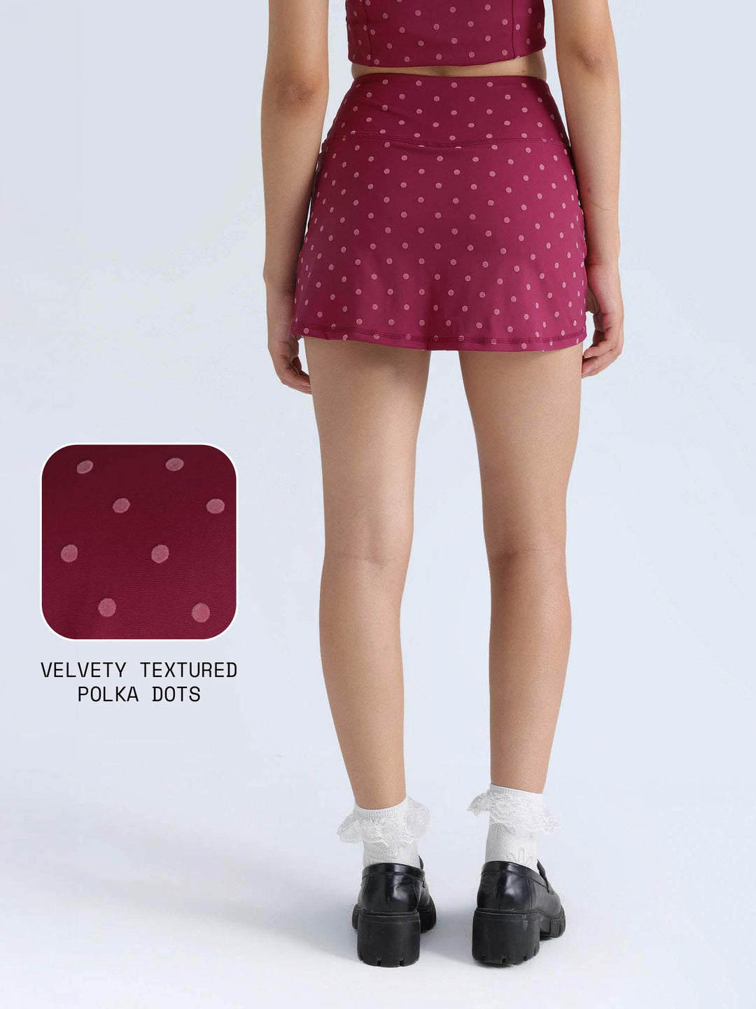 Berry Polka Soft Knot Skorts