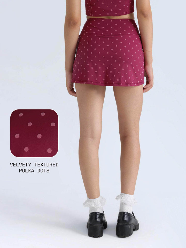 Berry Polka Soft Knot Skorts