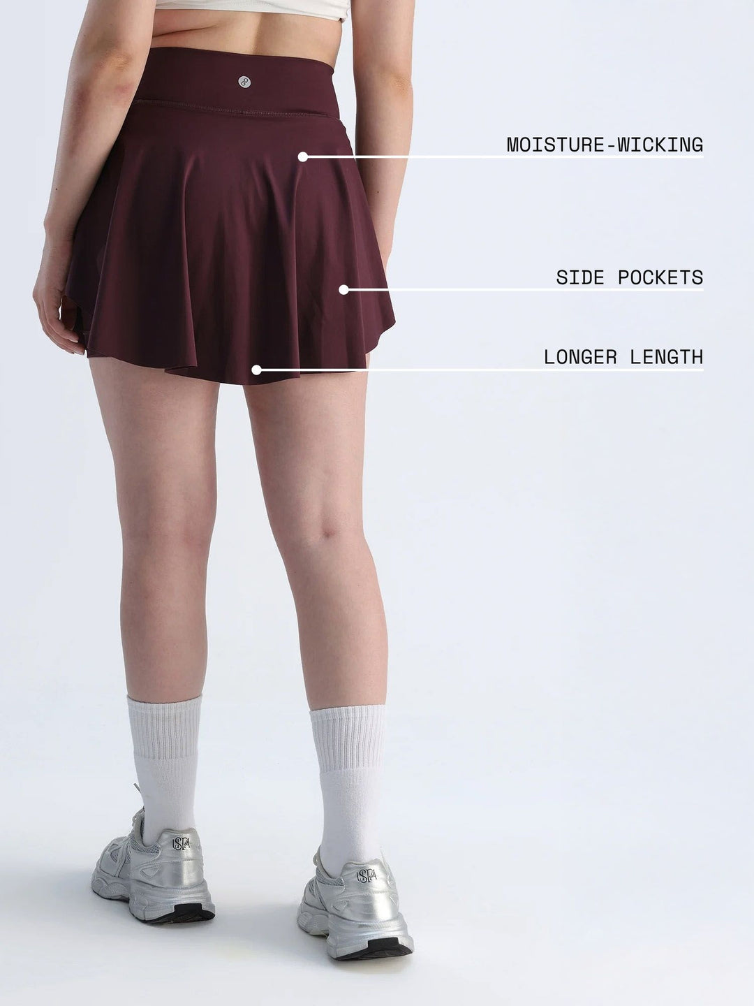 Wine Swirl Tennis Skorts - Longer